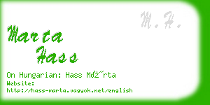 marta hass business card